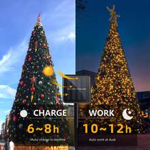 Solar Outdoor Twinkle Garland Lights, Warm Soft Lighting, Auto Sensor, Waterproof Construction, Perfect For Backyard Dinner, Lawn, Balcony And Festival Decor - Copper Wire String Lights - View 5