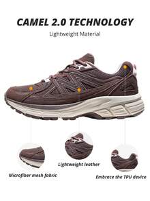 CAMEL CROWN Women's Outdoor Casual Shoes, Spring Anti-Slip Wear-Resistant Thick Sole Hiking Shoes - Cappuccino Powder - View 6