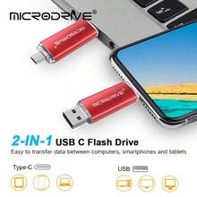 Microdrive 2 In 1 USB2.0 Flash Drive, Type-C OTG U Disk, Dual Interface Memory Stick For Type-C Phone & PC, File Photo Storage 128GB 64GB - View 8