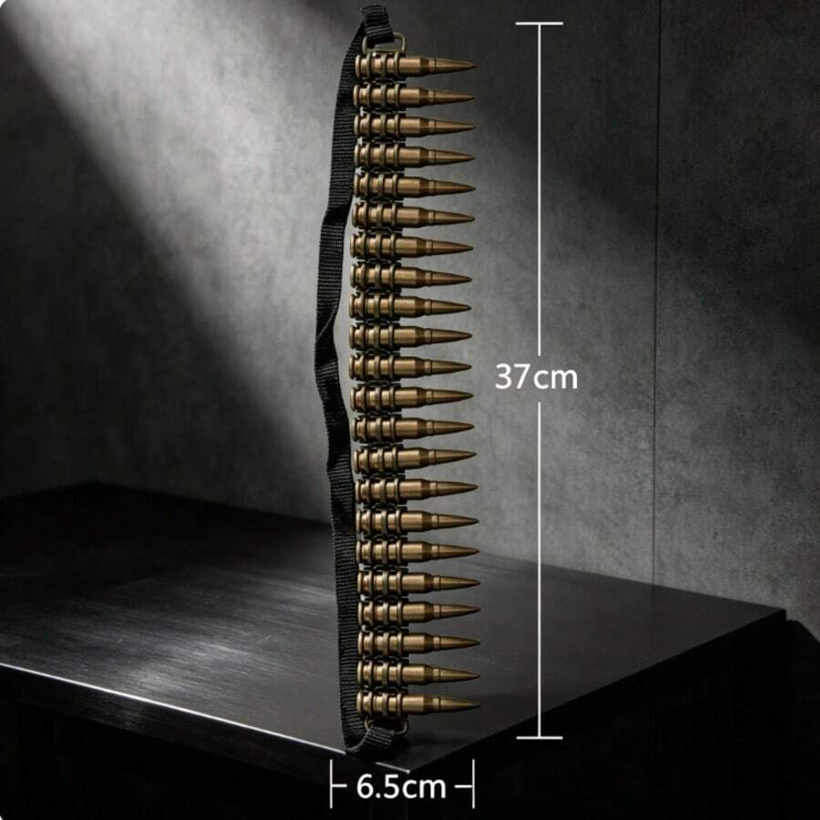 1PC-Fake Bullet Chain Belt Cosplay Prop, Military Style Ammo Bandolier For Halloween Costume Party-Gift-Birthday Gift- Gift - Multicolor - View 1