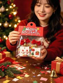 600/400/200pcs/Set Christmas Gift Packaging, Christmas Jewelry Display Bags, Transparent Bags With Header Card, Suitable For Party Favors, Baking And Holiday Gift Packaging - Multicolor - View 8