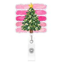 1pc Christmas Santa Claus Easy-Pull Square Striped Christmas Element Rotating Badge Clip - Multicolor - View 19
