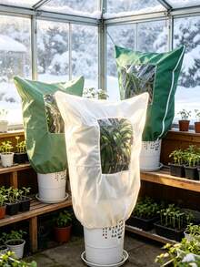 Winter Plant Frost Cover, Windproof Breathable Frost Protection Cover For Shrubs And Potted Plants, Plant Winter Protection Cover With Observation Window, Reusable Frost Bag With Drawstring And Zipper - Made Of Non-Woven Fabric, Non-Woven Polypropylene Frost Cover, Outdoor Garden Flower Pest Protection Cover, Plant Care Tool, Christmas Tree Cover. Multiple Sizes Available. Suitable For Trees, Shrubs And Flowers. Provides Winter Frost And Cold Protection, Extends Frost Protection Season - Multiple Styles - View 4