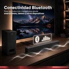 JVC Barra de Sonido 2.1 Canales Subwoofer Inalámbrico 85W RMS Bluetooth 5.3  ARC con CEC  Entrada Óptica  AUX 3.5 mm  TV Ready Control Remoto  Modelo SB116R - Negro - Ver 5