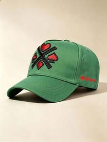 1pc Unisex Curved Brim Baseball Cap, Spanish Cursive "Dios Por Delante" Embroidery, Side Cross Print, Adjustable, For Daily, Street,Party, Travel Wear - Multicolor - View 13