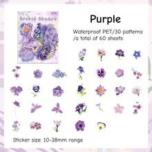 60pcs/Set Spring Floral Series Stickers, Includes Various Floral Stickers, Suitable For DIY Notebook Creation, Floral Decoration And Decorative Stickers. Applicable Materials Include Glass, Notebooks, Etc., Used For Making Decorative Stickers. - Set - View 12