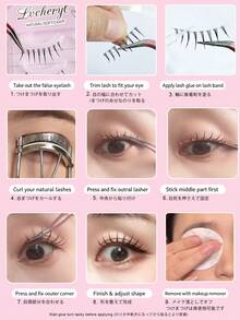 Lvcheryl 5 Pairs Of Angel Lashes ,Fairy Lashes Strip,Japanese Manga False Eyelashes, Wispy Lashes With Sharp Eyes,Comfortable Simulated Eyelashes, Light And Curly Lashes With Spikes And Bottoms, Suitable For Daily Makeup - Black - View 4