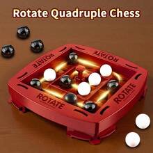 1pc Rotating Four-In-A-Row Game, Black And White Rotating Track Four-In-A-Row Game, Multiplayer Interactive Tabletop Game, Suitable For Family Gatherings, Logic Toy, Holiday Party Prop Gift, Various Holiday Surprise Gifts, Suitable For Relatives And Friends To Play Together - Multicolor - View 2