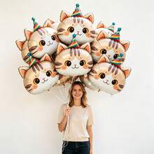 Large Cartoon Cat Panda Dog Balloon Toy Birthday Hat Animal Balloons Suitable For Birthday Party Children Outdoor Festival Decoration - Cat - View 4