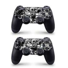 Slim Sticker Set, Black & White Skull Pattern Waterproof Scratch-Resistant Self-Adhesive Vinyl Game Console Skin, Removable No Residue, Includes Full Console + 2 Controller Decorative Stickers - View 4