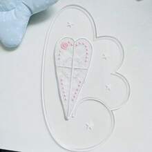 Bookmark thêu hoa hồng hồng lãng mạn, đánh dấu trang bằng vải organza trong suốt, hình trái tim và cửa sổ dễ thương, quà tặng đọc sách phù hợp cho học sinh - A - Xem 13