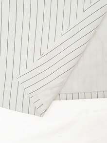 Women's Stand Collar Short Pinstripe Blazer - Casual Office Wear - White - View 11