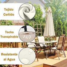 Funda De Repuesto Para Sombrilla Toldo De Jardín 3m 8 Huesos - Negro - Ver 6