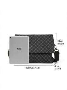 New Vintage Pattern Fashion Crossbody Bag, Large Capacity Multi-Compartment Messenger Bag, Business Men's Bag, Motorcycle Bag, Flap Crossbody Bag For Men, High-End Gift For Men - Multicolor - View 3