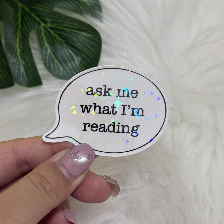 Ask Me What I'm Reading - Holographic E-Reader Sticker - Star Film - View 1