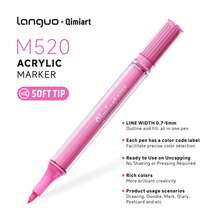 Languo 72/126 Colors Soft Tip Acrylic Marker Set, 0.7-5mm Variable Line Width, Double-Layer Transparent Barrel, Ready To Use Without Shaking Or Pressing, High Coverage Non-Bleeding, Waterproof After Drying, Suitable For Paper, Canvas, Stone, Glass, Wood, Fabric And Other Materials DIY Hand-Drawn Creation, Exquisite Gift Box Painting Set - Multicolor - View 3