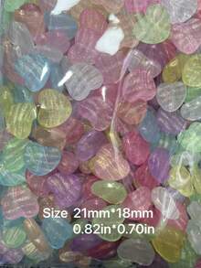 20PCS/50PCS Acrylic Glitter Glow-In-The-Dark Water Ripple Heart Beads, Dopamine Color Heart Beads, Suitable For Handmade DIY Beaded Bracelets, Necklaces, Jewelry And Craft Accessories - Colorful Glitter Glow-in-the-dark Heart - View 6