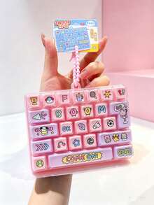 Cute 26 Grids Stress Relief Simulation Keyboard Keychain Animal Diary Desktop Decoration Student Bag Ornament Toy Creative Gift - Multicolor - View 11
