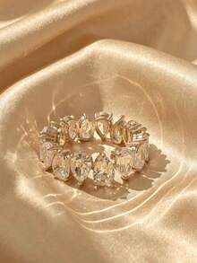 SWAROVSKI 5585425 Hollow Heart Tapered Crystal Bracelet Cuban Chain Adjustable Jewelry Birthday Gift For Girlfriend - Rose Gold - View 5