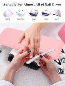1pc U-Shaped Adjustable Nail Arm Rest, White PU Leather Manicure Hand Support, Height And Angle Adjustable, Non-Slip Base, Easy To Clean Portable Nail Artist Supplies, Suitable For Gel Polish, Acrylic Nails, Nail Extensions And Salon Workstations - Multicolor - View 7