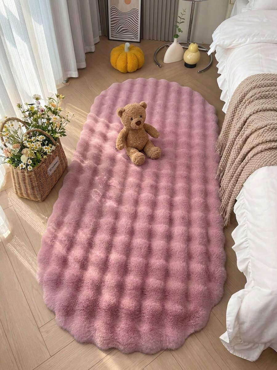 Soft Fluffy Rug Pink Area Rug,For Bedroom,Living Room,Study,Office,Plush Bedroom Rugs,Washable & Non-Slip,Cute Rug,Faux Fur Rug,Living Room Rug,Shaggy Rug,Bedroom Rugs,Bedside Rug,Decorative Rug,Bedroom Decor,Home Decor,Room Decorations - Pink - View 1