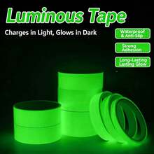Fluorescent Glow-In-The-Dark Self-Adhesive Safety Warning Tape For Stair Treads Home Decor 1/2 Roll - Green - View 3
