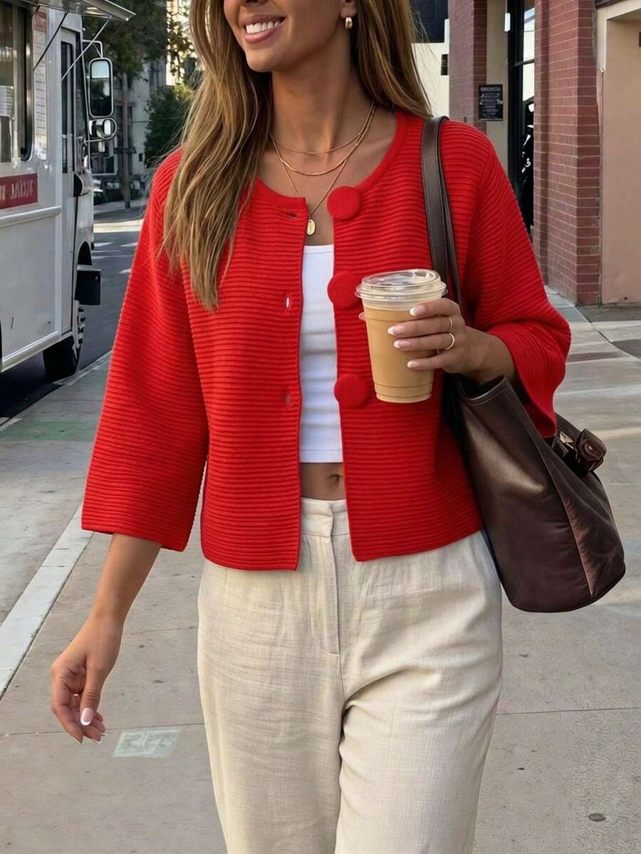 Women Cardigans - E kuqe - Shiko 1