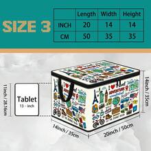 Medical First Aid Box Dinosaur World Travel Print Foldable Storage Box, Zippered Hand-Carry Storage Bin, Upgraded Fabric Large Capacity Organizer, Suitable For Closet, Dorm, Underbed Storage, Organizing Clothes, Bedding, Toys, Miscellaneous Items, Home Moving Organization Storage Box - Multi-color - View 16