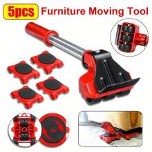 5-Piece Heavy-Duty Lifting & Moving Dolly Set With 360° Swivel Wheels – Sturdy Metal Frame And Reinforced Plastic Construction, Bold Red – Non-Electric Multi-Purpose Tool For Easy Furniture Transport, Suitable For Home, Office, Hotel And Commercial Use - Red - View 1