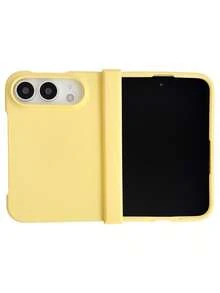 Solid Color Skin Feel Hinge Protection Case Compatible With IPhone Duo 18 Ultra 18 Fold Shockproof Folding Phone Cover - Yellow - View 2