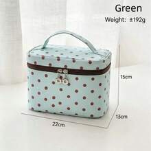 Cute Polka Dot Makeup Bag, Foldable Storage Bag, Large Capacity Travel Cosmetic Bag With Handle, Waterproof Portable Storage Box, Suitable For Women, Bag, Makeup Bag, Beauty Storage, Storage, Cosmetic Storage Box, Suitable For Travel And Daily Use. - Multicolor - View 9