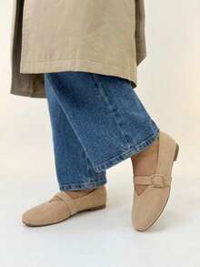 Women Flats - Beige - View 3