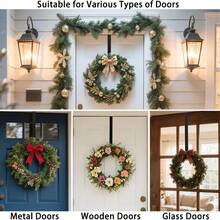 2pcs Christmas Wreath Hanging Hooks, Metal Hooks For Door, Kitchen, Garden, Umbrella, Clothes, Bags - Multicolor - View 6