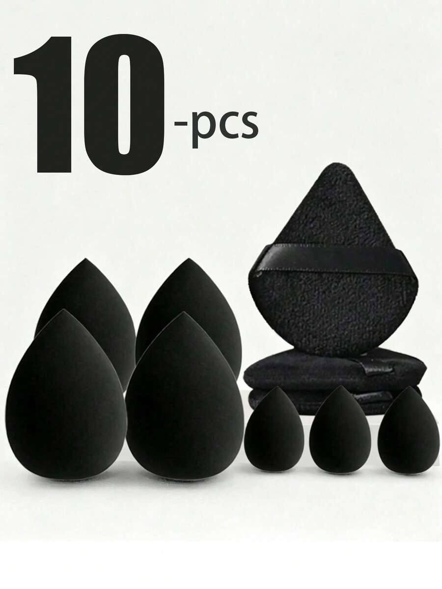 10pcs/1pc Makeup Sponge Set, Velvet Powder Puff, Concealer Sponge, Makeup Puff, Makeup Sponge, Makeup Tools, Mixed Beauty Sponges For Perfect Application Of Liquid, Cream And Foundation, Multi-Color Makeup Sponges, Latex-Free Dry And Wet Use Foundation Cream For Facial Concealer Makeup, Velvet Triangle Powder Puff, Beauty Sponge, Makeup Sponge, Makeup Puff