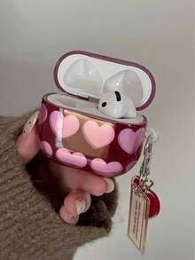 Korean Ins Style Burgundy Heart 3 Protective Case, 4, 3rd Gen, Apple 5/2 Pro Wireless Bluetooth Earphone Protective Shell - Red - View 7