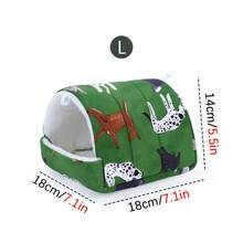 1pc Cute Cartoon Print Semi-Enclosed Plush Pet Bird Nest, Warm Fleece Lined Arch-Shaped Pet Sleeping Hut, Hanging Pet Bed For Autumn/Winter, Suitable For Parrots, Hamsters, Guinea Pigs And Other Small Pets - View 17