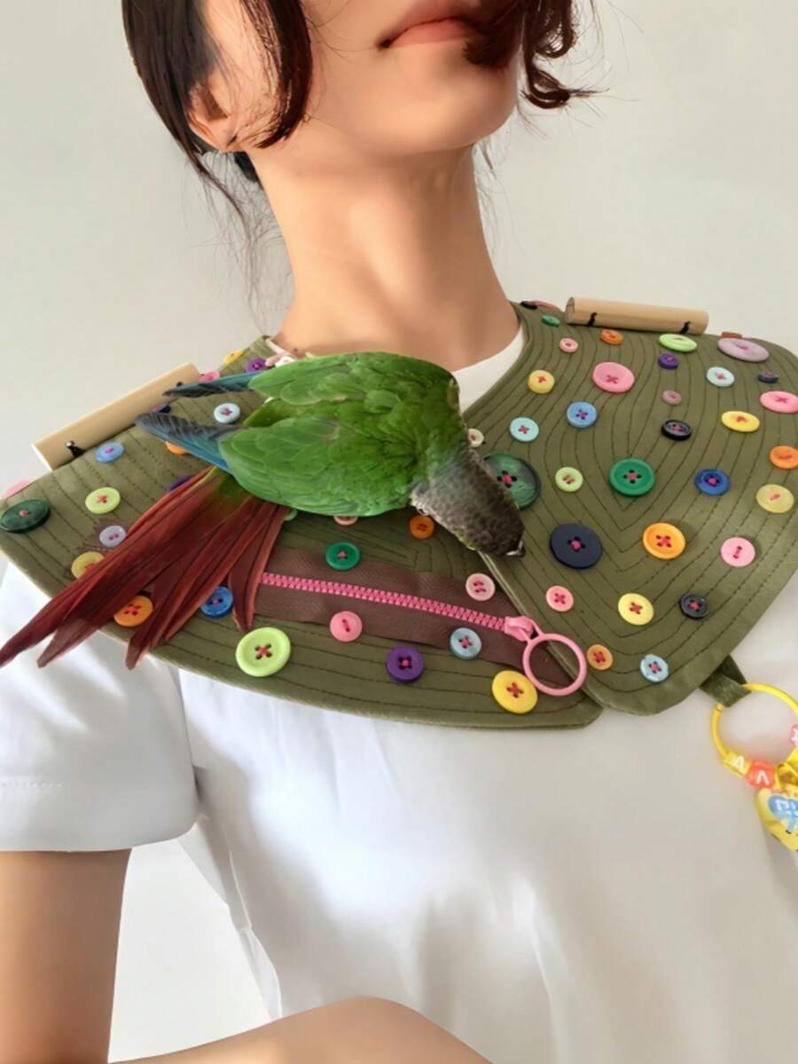 1pc Bird Shoulder Perch, Parrot Anti-Plucking Training, Human-Bird Interaction Anti-Bite, Easy To Clean, Shoulder Support, Parrot Standing Perch, Bird Training Stand, Sun Conure Accessories, Anti-Scratch Bird Shoulder Pad, Portable Bird , Small Parrot Carrying Perch - View 1