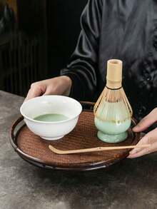 4pcs Japanese Matcha Set, Matcha Whisk And Holder, Bamboo Matcha Scoop - Green Matcha Tool Set, Suitable For Matcha Lovers - Green - View 10