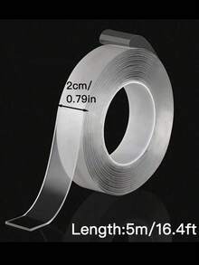 1/2/3/5/10m Ultra Strong Double-Sided Transparent Tape, Powerful Waterproof Nano Double-Sided Adhesive | High Adhesion Reusable Multi-Purpose Glue, Suitable For Christmas Decoration And DIY Crafts, Home Essential - Transparent - View 11