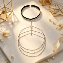 1pc Minimalist Multi-Layer Plain Metal Leg Chain For Women, Skin-Friendly Non-Fading, Island Vacation Swimwear Niche Slimming Body Accessory Chain - Multicolor - View 9