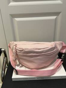 Fashionable Nylon Crossbody Bag, Solid Color Shoulder Bag, Women's Casual Crossbody Bag, Suitable For Outdoor Sports - Pink - View 9