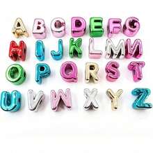 18/38/58pcs Large 20mm Letter Beads, Mixed Metallic Colors, Random A-Z Acrylic Letters, Suitable For Making Jewelry, Bracelets And Keychains - Assorted Colors - View 4