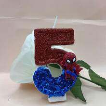 1pc Birthday Cake Number Candle 0-9, Red And Blue, Combination Celebration Handmade Independent Decoration Creative, Suitable For Birthday, Holiday Party Decoration, Unisex - Multicolor - View 13