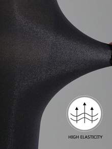 Women's Black Velvet Slightly Sheer Tights, Skin-Friendly Elastic Minimalist Versatile Base Layer Pantyhose, Suitable For Spring/Autumn Wear At 20-25°C - Black - View 3