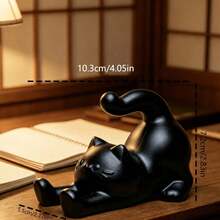 3D Printed Cat Phone Stand, Creative Desktop Phone Holder, Suitable For Office And Home, Slouchy Phone Stand For Watching Videos And Working, Combines Decorative Ornament And Gift Function - A - View 5