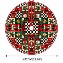 1件裝棋盤格拼接胡桃鉗圖案聖誕樹裙，優雅配色節日裝飾，5種尺寸，中性節日禮物，適用於居家與派對聖誕家居裝飾 - 棋盤格拼布胡桃夾子 - 查看 12
