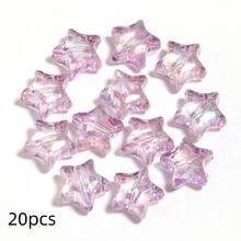20pcs/Pack Iridescent AB Color Acrylic Star Beads - Transparent Sparkling Color, For DIY Jewelry Making, Phone Chain, Bracelet, Necklace - Suitable For Women's Fashion Accessories And Spacer Beads - Colored Five-pointed Star - View 18