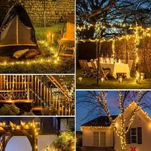 Solar Powered LED Outdoor String Lights, Copper Wire LED Solar Lights, Solar Fairy Lights, Suitable For Garden/Camping/Wedding/Patio/Balcony Decoration - Solar Copper Wire Lights - View 3