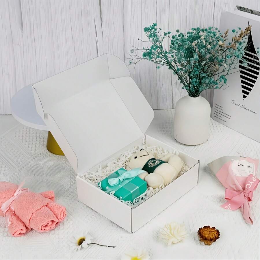 Durable White Corrugated Cardboard Airplane Box, Suitable For Small Business, E-Commerce Logistics, Mailing And Packaging Needs | Storage Box, (Suitable For Logistics Packaging), Halloween Christmas Gift Box - Multiple Styles - View 1