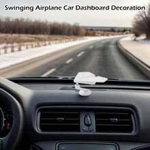 Hiasan Dashboard Mobil Berbentuk Pesawat yang Dapat Berputar – Aksesori Interior Lucu – Dekorasi Dashboard/Konsol Tengah yang Menyenangkan untuk Pria dan Wanita (Pesawat Putih) - A - View 1